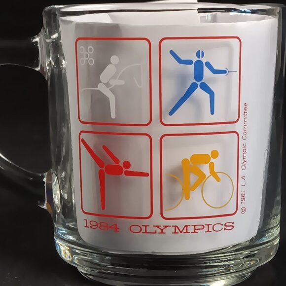 4 Vintage 1984 Los Angeles Olympics Collector McDonalds Coffee Mugs Glass - Picture 3 of 3